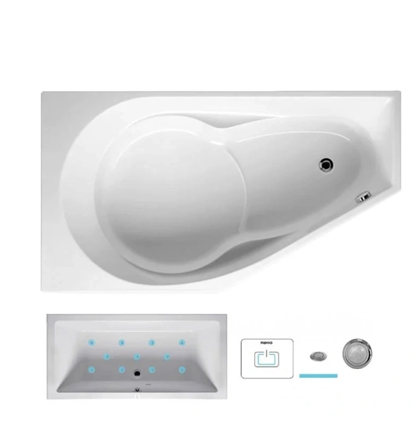 Ванна гидромассажная Riho Yukon 160 x 90 см, AIR, левая/правая, с гидромассажем - фото 5