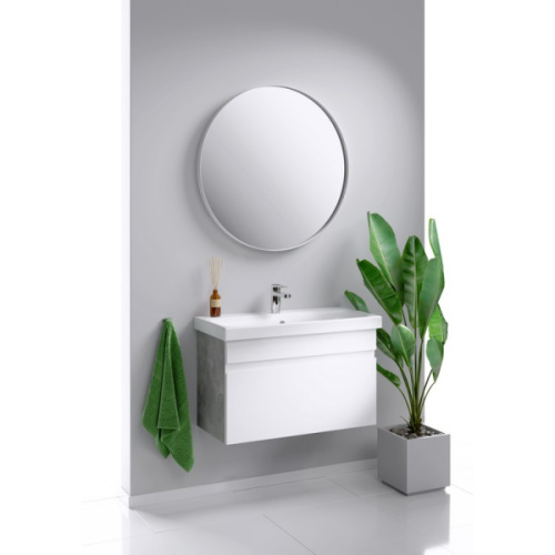 Зеркало Aqwella RM 80 см в металлической раме белое - фото 2