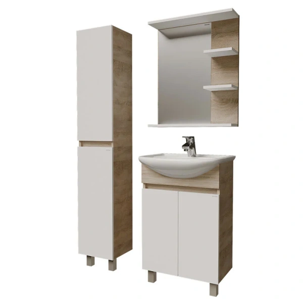 Тумба с раковиной напольная Grossman Поло 55,5 см с распашными дверцами - фото 4