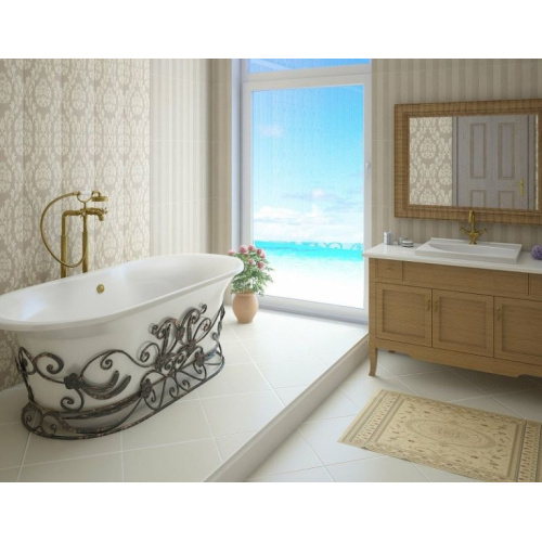 Ванна из литьевого мрамора Эстет Лион 174x80 см белая глянцевая, без гидромассажа, большие - фото 5