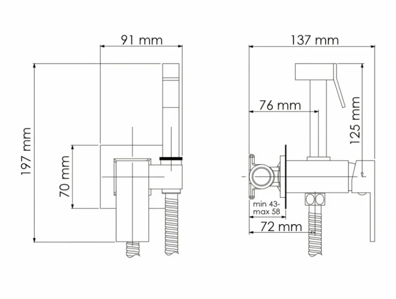 Гигиенический душ со смесителем WasserKRAFT хром - фото 2