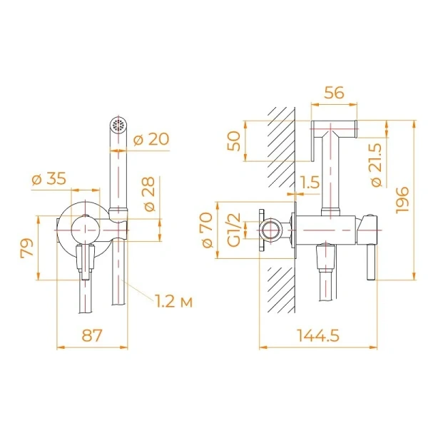 Гигиенический душ со смесителем RGW Shower Panels SP-211B черный - фото 2