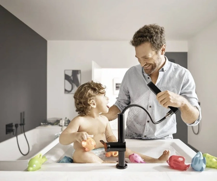 Смеситель для раковины Hansgrohe Finoris черный матовый, с 1 монтажным отверстием - фото 8