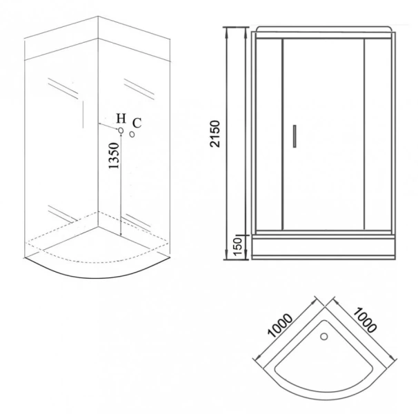 Душевая кабина Grossman GR 100x100 см угловая - фото 2