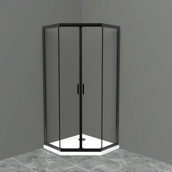 Душевой уголок BelBagno Uno-195 90х90 см профиль черный - фото 3