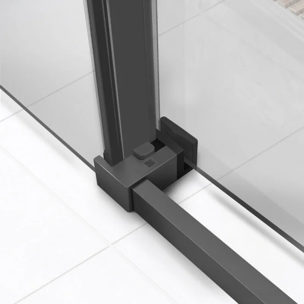 Душевой уголок Vincea Slim Soft 110х80 см вороненая сталь стекло прозрачное, современные, hi-tech - фото 3