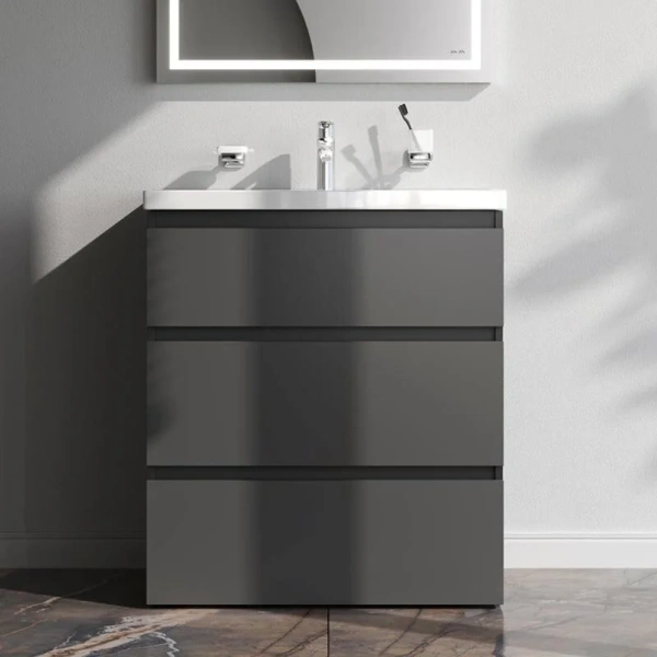 Тумба под раковину напольная Am.Pm Gem S 75 см графит матовый - фото 3