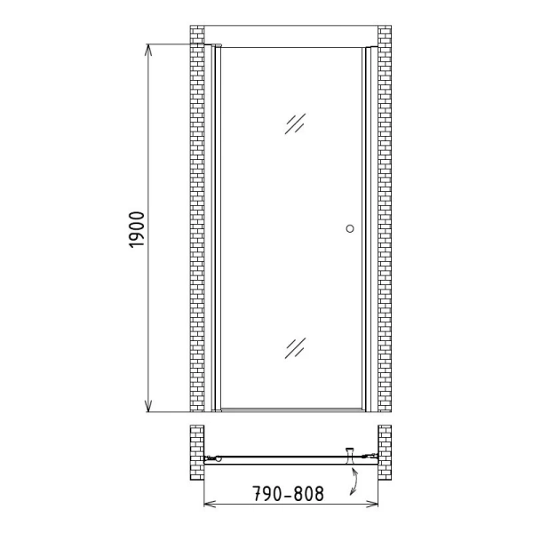 Душевая дверь Gemy New Rockcoco 80, современные, hi-tech - фото 2