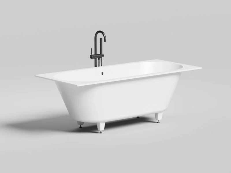 Ванна из искусственного камня Salini Ornella Axis 180x80 см S-Sense (Sapirit) матовый, без гидромассажа, большие - фото 6