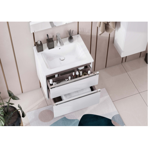 Тумба под раковину подвесная Roca The Gap 60 см белый глянец, недорогo, комплект (набор) - фото 8