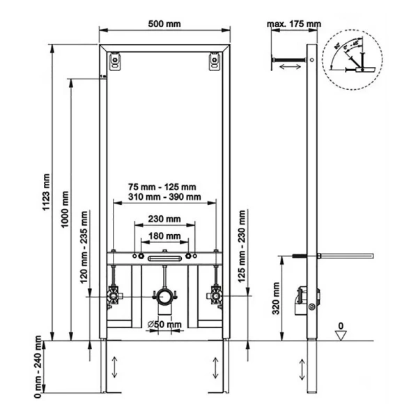 Инсталляция для биде BERGES Novum с выходами для горячей и холодной воды, для биде - фото 2