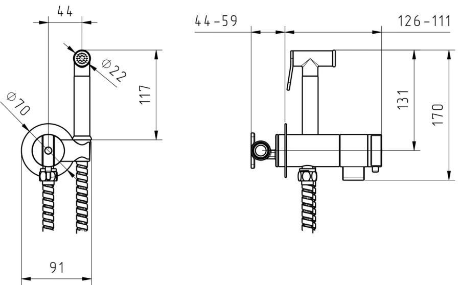 Гигиенический душ со смесителем Migliore Fortis Gold золото - фото 4