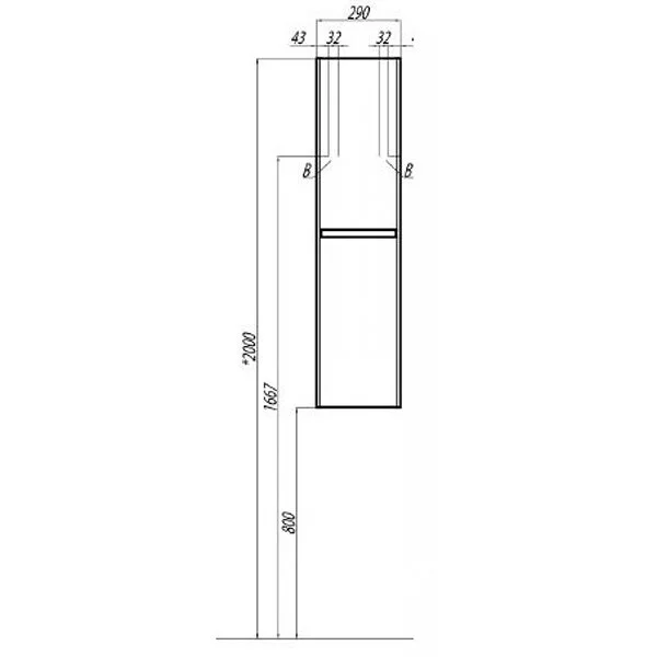 Шкаф-пенал подвесной Акватон Шерилл 29 см белый - фото 2