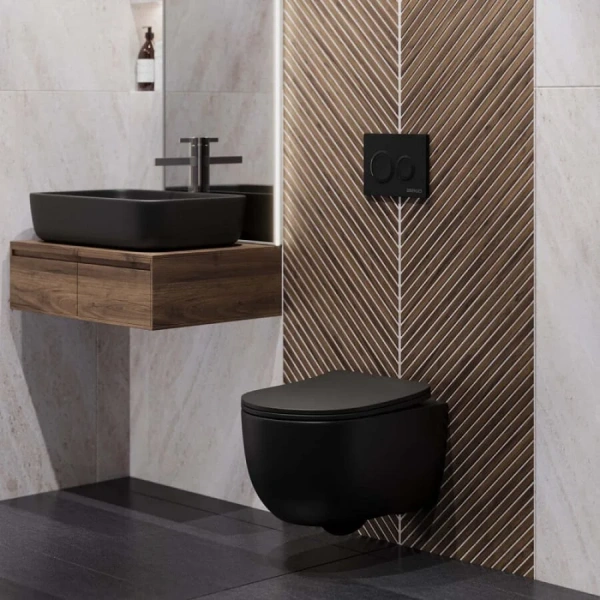 Инсталляция для унитаза BERGES Novum кнопка черная Soft Touch - фото 3