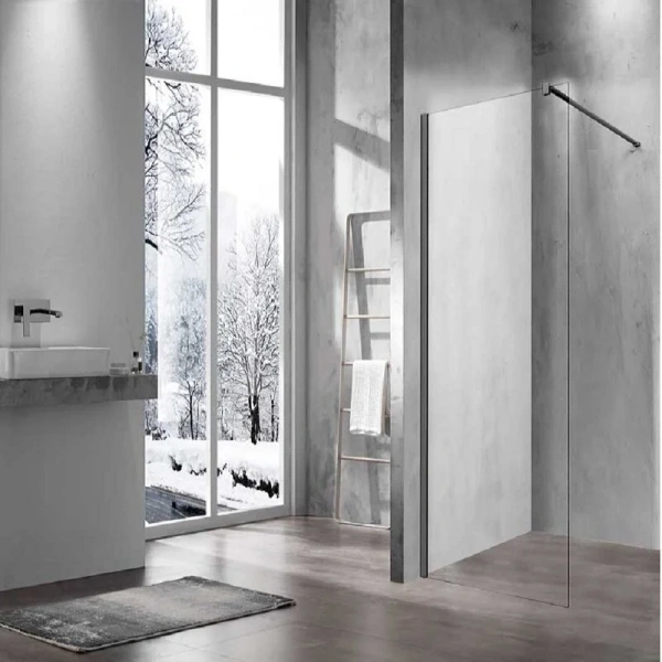 Душевая перегородка Vincea Walk In 100 см профиль вороненая сталь, стекло прозрачное, другие - фото 3