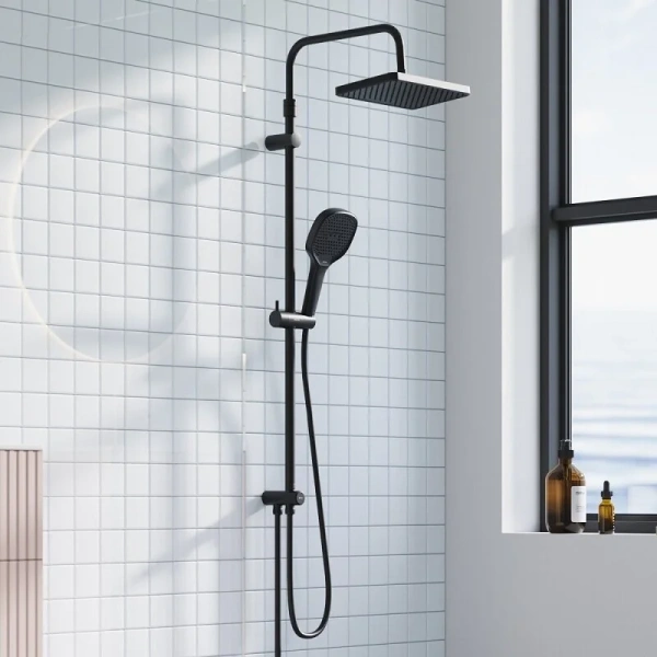 Душевая стойка Damixa Merkur черный, черные - фото 3