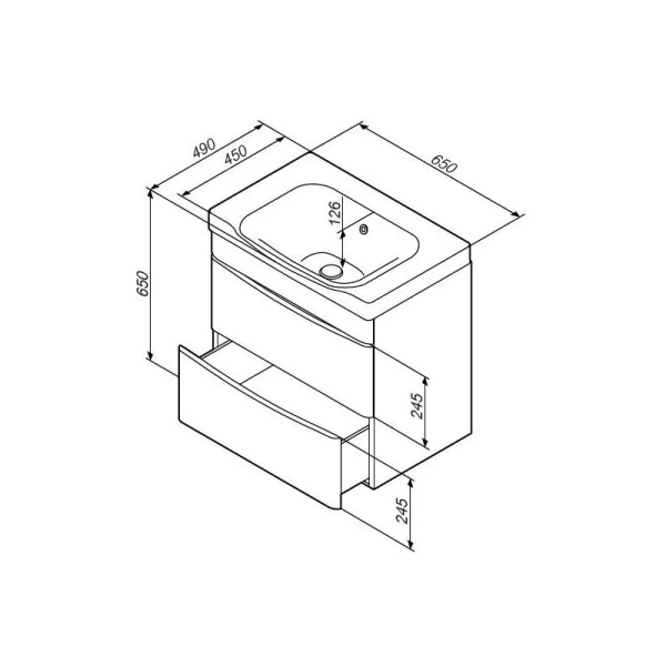 Тумба под раковину подвесная AM.PM Like 65 см 2 ящика - фото 2