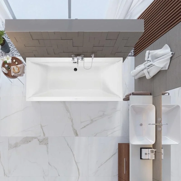 Ванна акриловая Vagnerplast Veronela 180×80 см слив по центру - фото 3