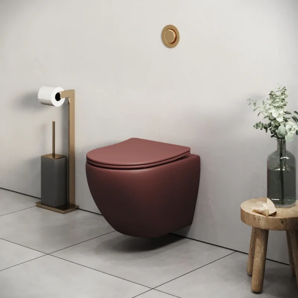 Унитаз подвесной Grossman Color бордовый матовый - фото 2