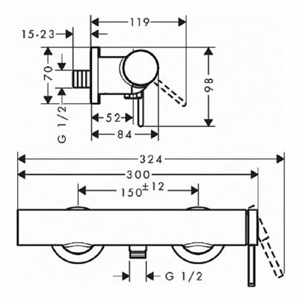 Смеситель для душа Hansgrohe Finoris 76620 настенный - фото 4