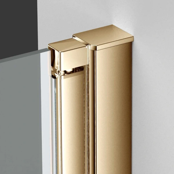 Душевая дверь в нишу Vincea Alpha 60 см профиль брашированное золото стекло прозрачное, золото - фото 4