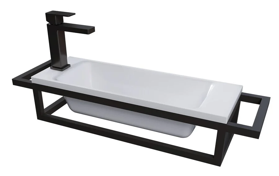 Консоль с раковиной подвесная Grossman Метрис 70 см с полотенцедержателем