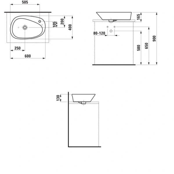 Раковина накладная Laufen Palomba 8.1680.3 - фото 2