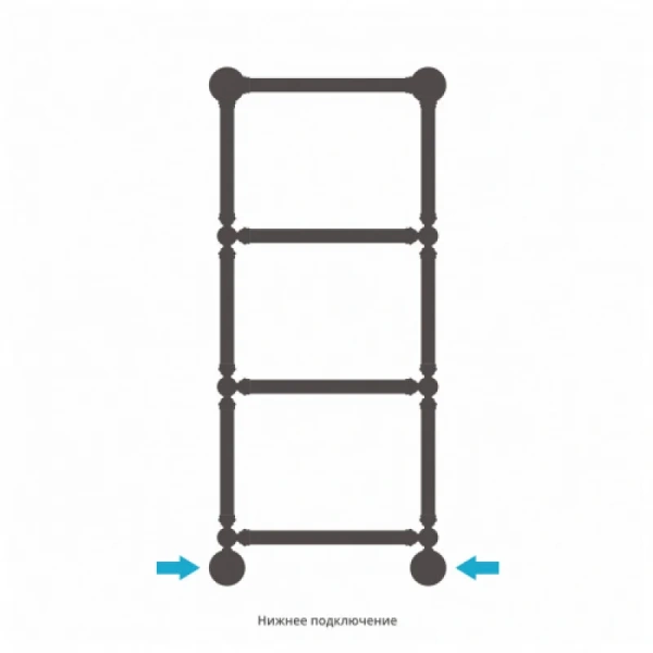 Полотенцесушитель водяной Сунержа Ренессанс 40х96 см темный титан муар - фото 4