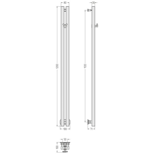 Полотенцесушитель водяной Сунержа Фьорд PRO 5х120 см темный титан муар - фото 4