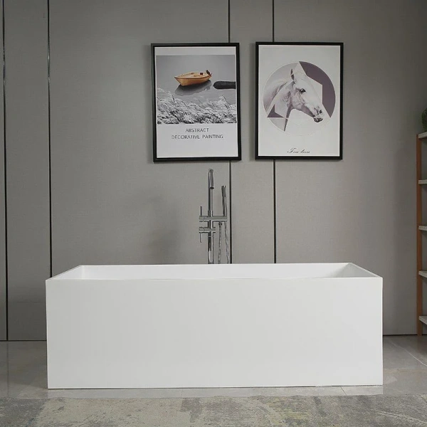 Ванна из искусственного камня Abber Stein 180x76 см белая матовая, прямоугольные - фото 5