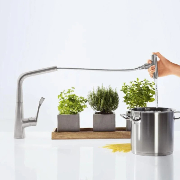 Смеситель для кухни Hansgrohe Metris Select M71 под сталь, современные, hi-tech - фото 3