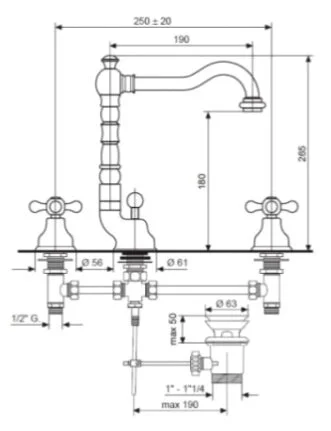 Смеситель для раковины Emmevi Deco Old 12643 - фото 2