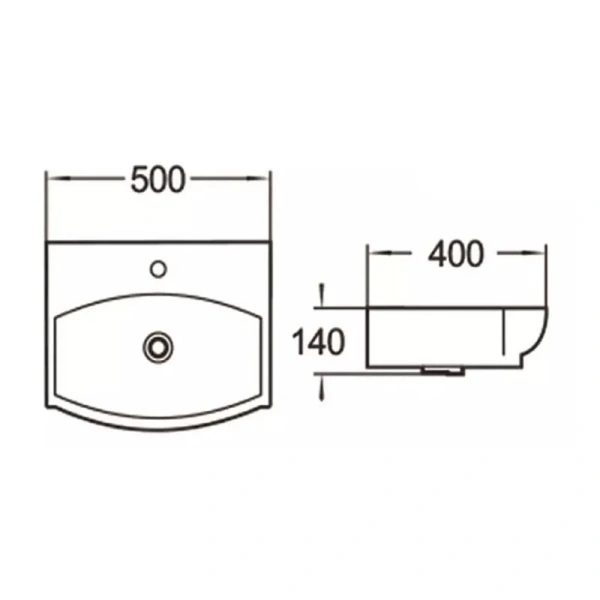 Раковина SantiLine 50 см прямоугольная - фото 2