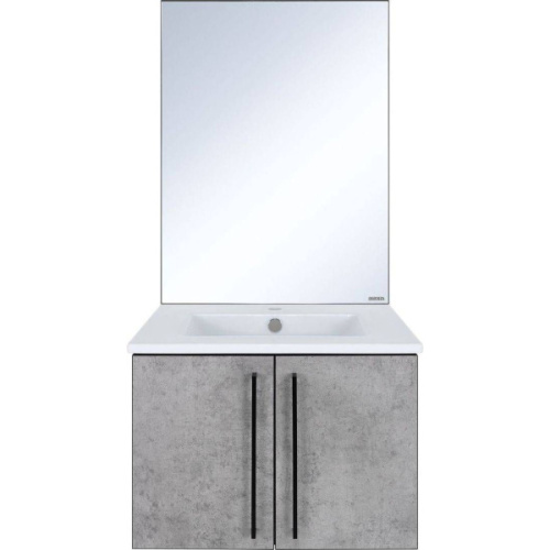 Тумба под раковину подвесная Misty Rock 60 см бетон светло-серая, подвесная, пристенная - фото 4