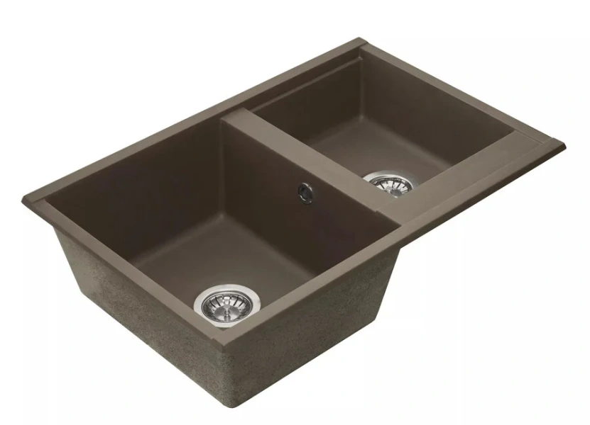 Мойка для кухни Акватон Делия 78 см кофе, врезные - фото 2