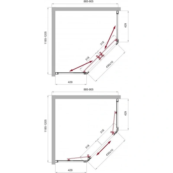 Душевой уголок BelBagno Uno 120х90 см профиль хром, стекло прозрачное - фото 2