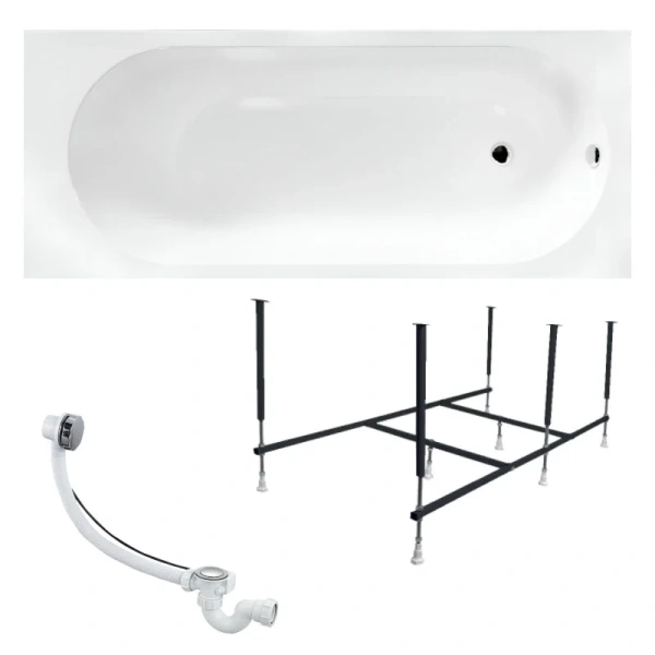 Ванна акриловая 1MarKa Atlas 01атл1670кс2+, 160 x 70 см, цвет белый - фото 4