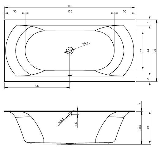 Ванна гидромассажная Riho Linares 190 x 90 см, JOY2 - фото 2