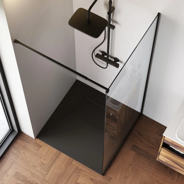 Душевая перегородка Am.Pm Func 90 см профиль черный, недорогие, стеклянные - фото 6