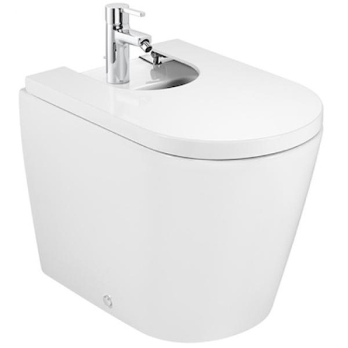 Биде напольное Roca Inspira Round белое - фото 1
