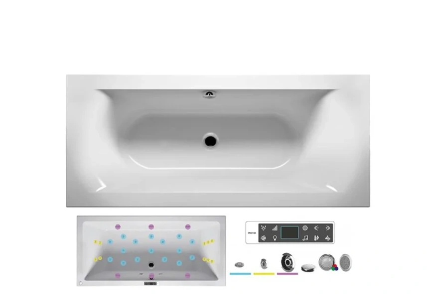 Ванна гидромассажная Riho Linares 180 x 80 см, BLISS - фото 1