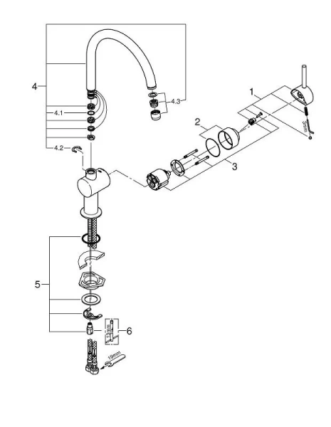 Смеситель для кухни черный бархат Grohe Minta  - фото 4