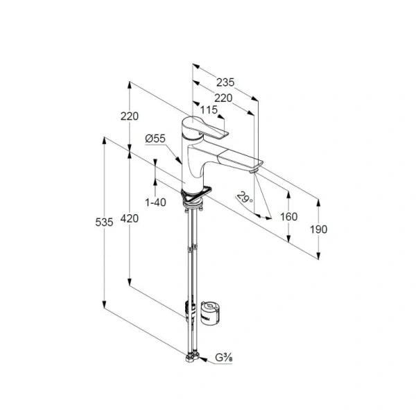 Смеситель для кухни Kludi Mix 32943 выдвижной излив - фото 2