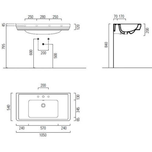 Схема, прямоугольной формы, моноблок, тюльпан, широкая - фото 5