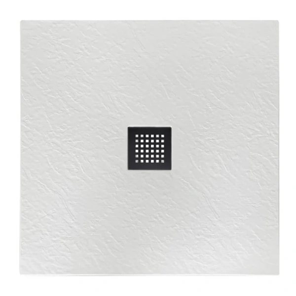 Душевой поддон BelBagno Uno 90х90 см белый, накладка черная матовая - фото 1