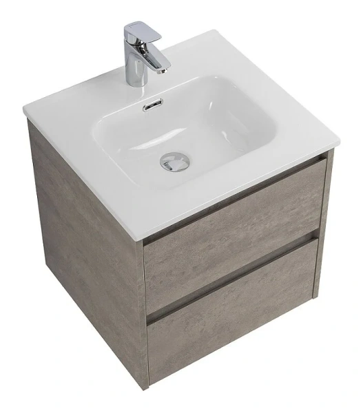 Тумба под раковину подвесная BelBagno Kraft 50 см Cemento Grigio - фото 4