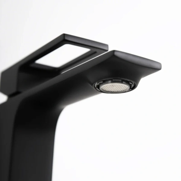 Смеситель для раковины BelBagno Luce с донным клапаном черный, из латуни, недорогие, прямоугольная форма, с донным клапаном - фото 5