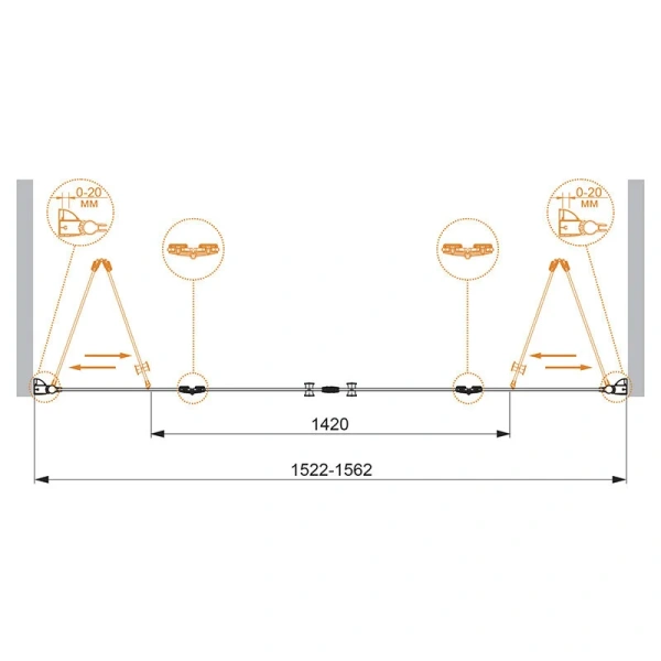 Душевая дверь Cezares Elena 160 см стекло прозрачное - фото 2