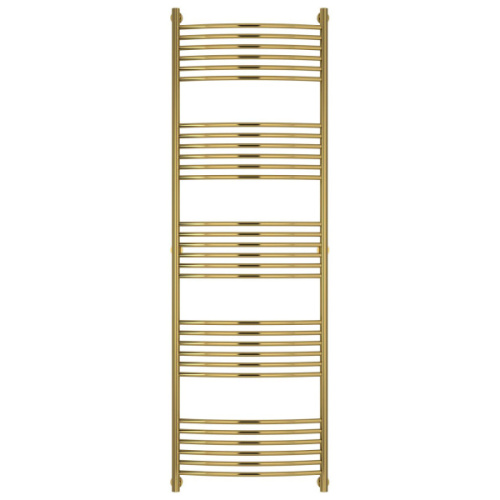 Полотенцесушитель водяной, цвет золото перемычка выгнутая Богема+ 1900х600, с нижним подключением - фото 2