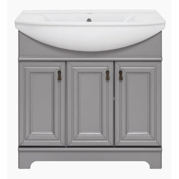 Тумба под раковину напольная Misty Лувр 85 см серая - фото 1